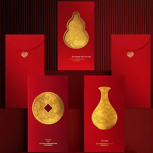 2025 año serpiente gama alta Año Nuevo creativo dinero <span class=keywords><strong>de</strong></span> la suerte <span class=keywords><strong>sobres</strong></span> personalizable empresa Logo terciopelo rojo Kraft caja <span class=keywords><strong>de</strong></span> regalo - Product Image 4