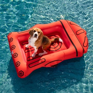 Flotador Inflable de PVC para Perros, Balsa Inflable de Vinilo Resistente para Perros Pequeños y Medianos, Diversión en la Piscina para Mascotas - Product Image 1