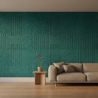 Panneau mural acoustique moderne en polyester à fentes carrées avec NRC 0.9 pour usage intérieur et extérieur, idéal pour le salon, la chambre et la salle à manger