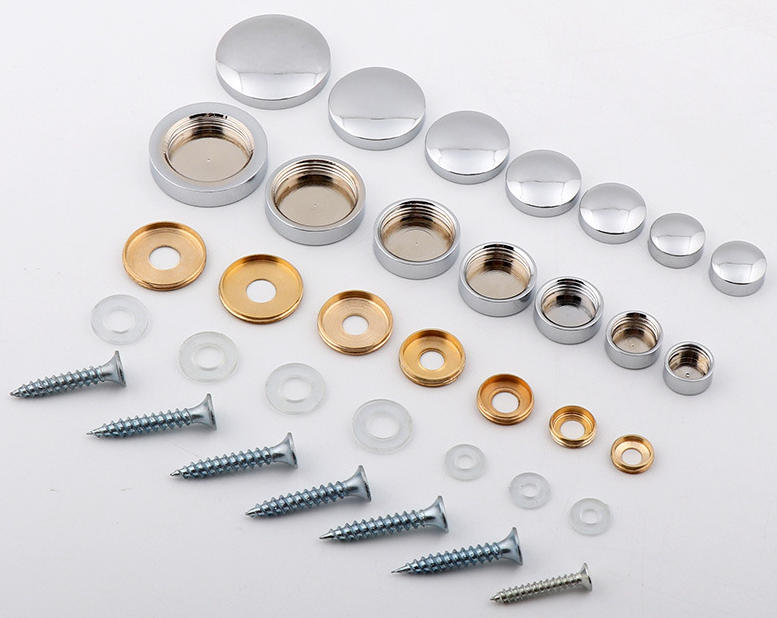 Kit Tappi Viti Specchio - Coperchi Acciaio Inox Per Montaggio Vetro
