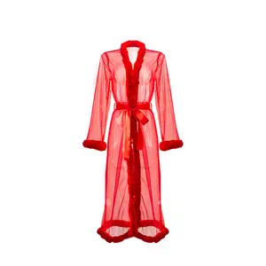 Sexy Lingerie Wholesale E-Commerce Hot Sale 2024 New Mesh Sexy See-through Blouse Nightgown Sexy Women's