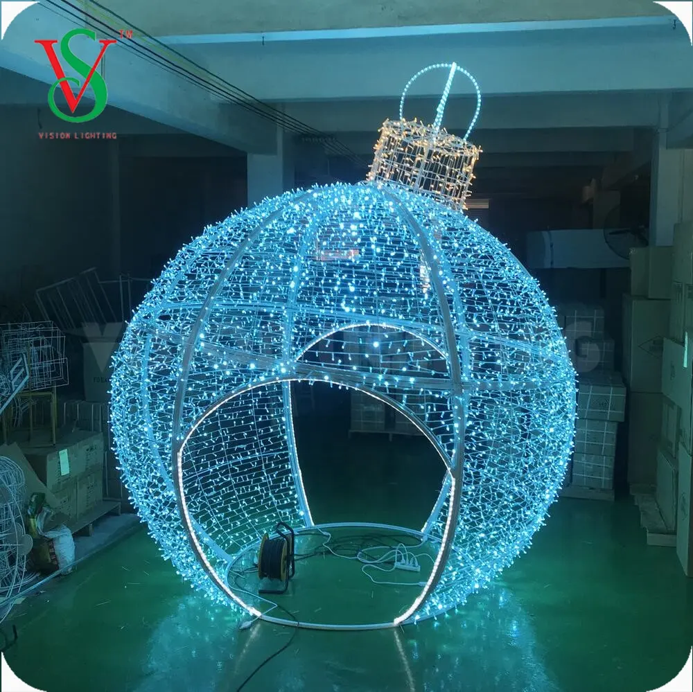 Outdoor 3D Giant Ball Christmas Decorative Arch Ball Motif Light for Shop Mall Decoration