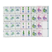 Collection Premium de tuiles de mahjong en acrylique gravées, luxe, 4 joueurs, 160 pièces, bleu festif, style américain