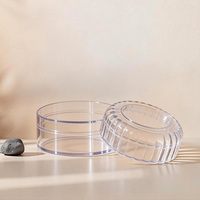 Boîte de rangement pour desserts en plastique PS transparent de qualité alimentaire, avec couvercle amovible rond, pour biscuits, gâteaux, gâteaux de lune, emballage cadeau