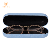 Étui rigide pour lunettes en PU, personnalisable avec logo, boîte à lunettes multicolore, texture lin, étui à lunettes en gros