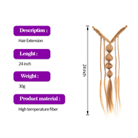 Wig rambut sintetis gaya bohemian Shinein, kepang setengah kepala, ekstensi rambut kepang putri dengan jepit BB