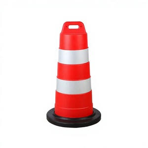 Barrera de Seguridad Vial Wesure, Barrera de Tráfico de 900 mm, Base de Plástico y Goma, Poste Delimitador de Seguridad Vial - Product Image 1