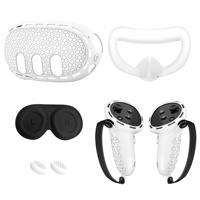 Housse de protection en silicone pour console Meta Quest 3 VR Accessoires 5 en 1 Headset Head Face Cover