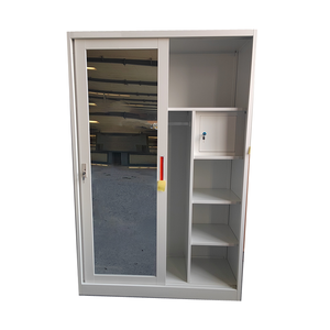 批发价格推拉门可拆卸门钢Almirah设计印花图案金属衣柜衣橱 - Product Image 2