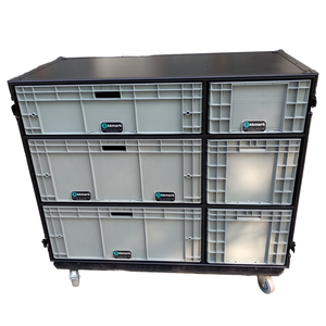 KKMARK Flight Case Mobile con Telaio in Alluminio, Cassetti Euro e Tavolo da <span class=keywords><strong>Lavoro</strong></span> per Eventi Sportivi e Touring - Product Image 5