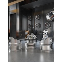 Restaurant de style industriel salle à manger baril chaises métal rond Table basse ensemble huile tambour meubles