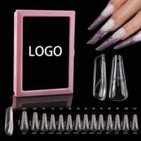 140 Pièces Formes Doubles Réutilisables pour Ongles en Gel, Longues, Amande, Carrées, French, avec Ligne de Guide pour Extension