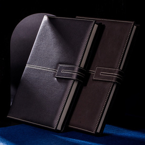 Deli <b>Leather</b> Notebook 16K 120 Pages Business Office Meeting Minutes Black And Brown Cover - Product Image 4