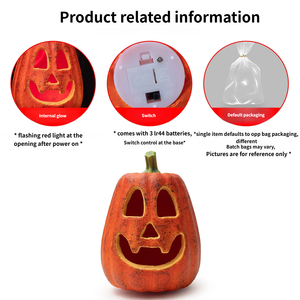 Novedades de Halloween: Linterna de calabaza hueca y colorida, estilo vintage americano, de plástico, con LED luminoso, para jardín. - Product Image 5