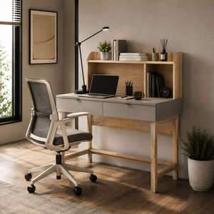 Escritorio Moderno de Roble Sonoma Plateado con Almacenamiento para Oficina en Casa o Dormitorio - Product Image 4