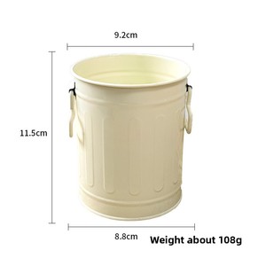 Porte-stylo cylindrique en fer forgé, seau de rangement créatif pour bureau, multifonctionnel, pour papeterie, pinceaux cosmétiques, pot de fleurs - Product Image 4