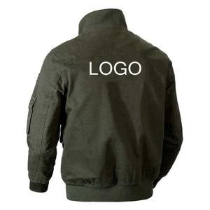 Veste bomber en cuir de vache en coton ample pour homme, taille plus, à fermeture éclair réversible, printemps et automne, vente en gros personnalisée - Product Image 2