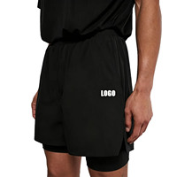 Shorts de sport personnalisés pour hommes, haute qualité, en promotion, leggings actifs multicouches, shorts de course à double couche, pantalons courts à taille élastique