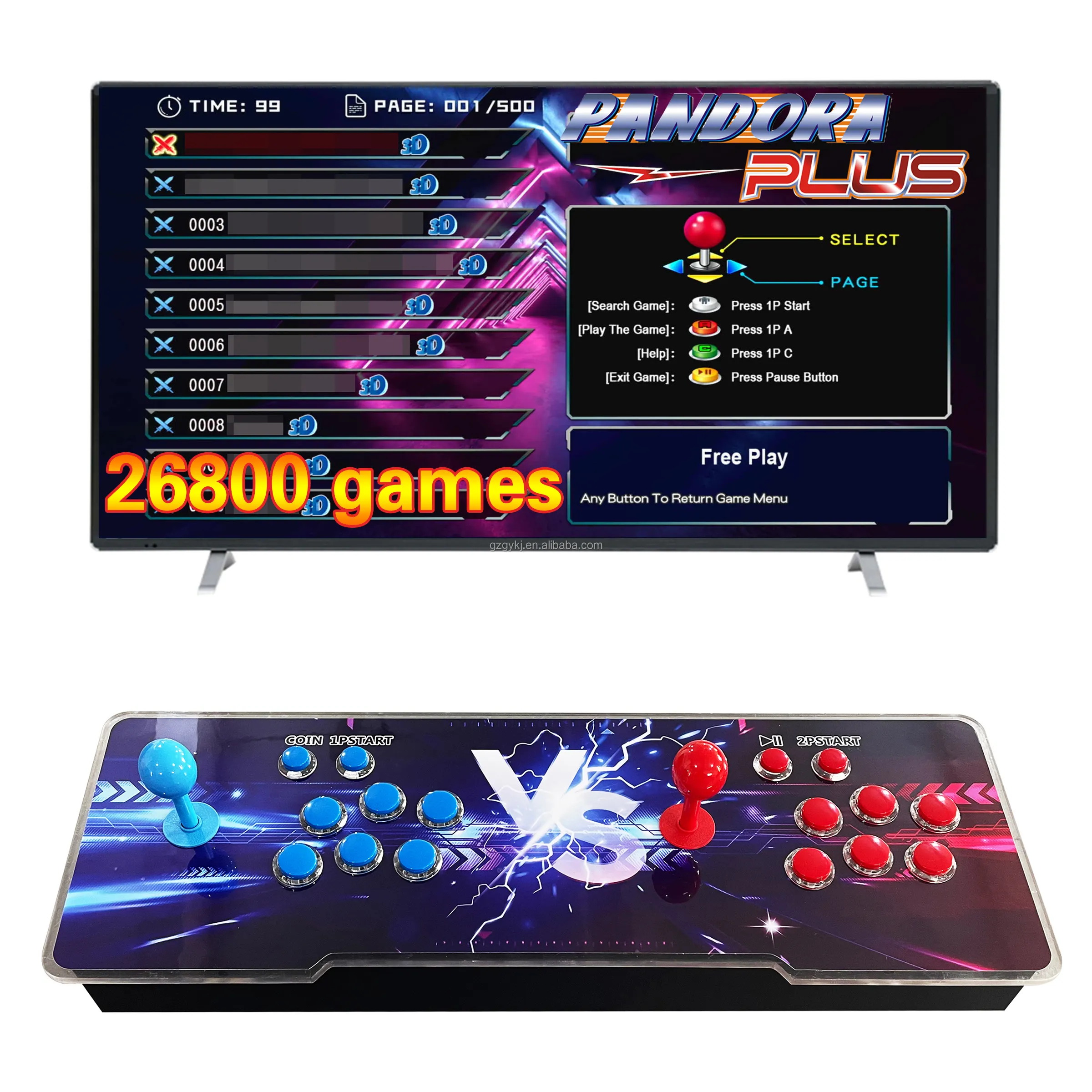 Hochwertige Plug & Play in 1 Arcade-Spiel Retro Coin Operated Arcade Pandora Games Box für Home Arcade Pandora-Spiel