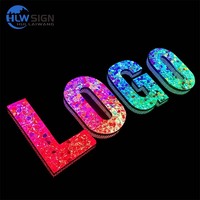 Huruf LED Mewah Bergaya Emas, Berkilauan Seperti Bintang, Huruf Berlian, Logo LED Custom untuk Bisnis