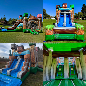 Château gonflable commercial pour enfants et tout-petits, thème dessin animé, pour l'extérieur, humide ou sec, avec toboggan - Product Image 3