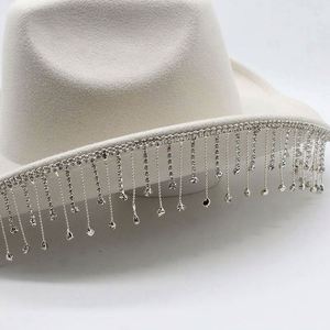 Chapeaux de cow-boy style western en gros avec strass et pompons pour fêtes - Product Image 5