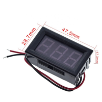 Voltmeter Digital DC 5V-120V Dua Kabel dengan Layar LED Digital 0.56 Inci