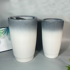 Lachandra phong cách thiết kế lớn hiện đại gốm Chậu hoa với kính Fortune <span class=keywords><strong>Tree</strong></span> giỏ màu xanh lá cây cho nhà và sàn vườn Cách sử dụng - Product Image 3