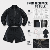 Ensemble de survêtement coupe-vent 2 pièces pour homme, design colorblock, séchage rapide, fabrication OEM personnalisée, idéal pour le fitness et la course à pied