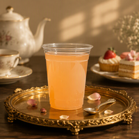 Gobelets jetables en plastique de 16 oz, lot de 50, sans BPA, avec couvercles dôme et pailles noires, pour smoothies, jus frais, bubble tea et préparation de repas