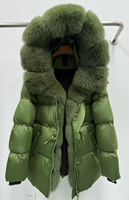 OFTBUY 2025 – Nouvelle Parka d'hiver de luxe pour femme, en duvet d'oie, avec capuche en fourrure de renard naturelle, épaisse, chaude, imperméable et ceinturée