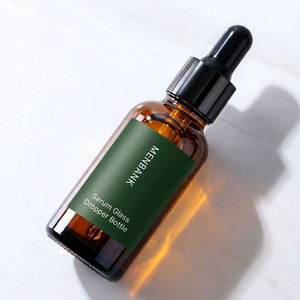 Flacon compte-gouttes en verre anti-corrosion 50 ml, protection UV, flacon compte-gouttes cosmétique ambré pour mélanges d'aromathérapie - Product Image 1