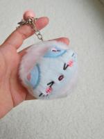 Miroir de maquillage portable double face en peluche Winway, pendentif de sac, décoration suspendue, miroir de dessin animé pour sac à main