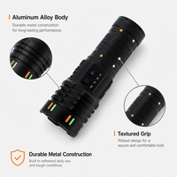Senter Laser Isi Ulang G421Y 30W dengan Zoom 1500 lm, Bahan Aluminium Alloy, Rating IP65, Sinar Dapat Diatur, Dapat Diredupkan, Jangkauan 1000m