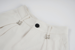 <span class=keywords><strong>Pantaloni</strong></span> a gamba larga pieghettati pieghevoli da donna tuta ampia a vita alta elegante da ufficio da donna adatta <span class=keywords><strong>con</strong></span> tasche <span class=keywords><strong>pantaloni</strong></span> abbottonati - Product Image 5