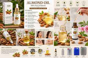 Aceite de Almendras Puro y Natural Prensado en Frío, Aceite Portador Premium para Piel, Cabello, Masajes, Aromaterapia, Uso Cosmético y de Cuidado Personal - Product Image 3