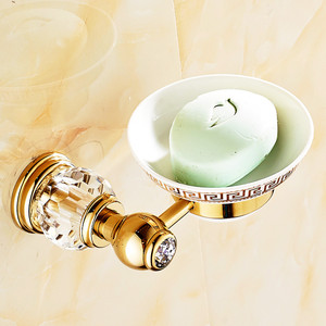Europeo di Lusso In Oro di Cristallo In Ottone Accessori Per il Bagno Bagno Hardware Set di Sapone Oro Piatto Tovagliolo di Carta Titolare invia dalla Russia - Product Image 2