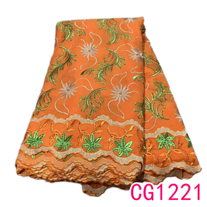 Proveedor dorado Tela de encaje de algodón de moda Tela de gasa de ropa azul real Tela de encaje de algodón suizo - Product Image 6