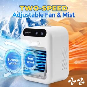 Ventilateur de bureau rechargeable de haute qualité avec humidificateur et batterie 1800 mAh, petit climatiseur pour la pièce - Product Image 2