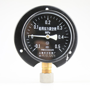 YC-100T Marine Pressure <b>Gauge</b> 0.5 MPa Brass Steel <b>Thread</b> Connection Shanghai Factory Made - Product Image 1
