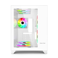Boîtiers d'ordinateur personnalisés en gros, panneau en verre, tours et boîtiers Micro ATX, boîtier d'ordinateur de jeu de bureau en métal blanc, boîtier Casin