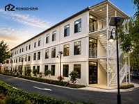 Bâtiment de bureaux préfabriqué modulaire moderne à plusieurs étages avec mur-rideau en verre