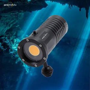IP68 אור צלילה תת מימי 12000 לומן 120 מעלות זווית רחבה COB מנורת צלילה נטענת אור וידאו עמיד למים