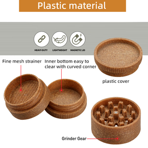 Custom OEM Smoking Accessories 4 Layer Biodegradable Fiber Material Plastic Manual Dry <b>Herb</b> <b>Grinder</b> - Product Image 2