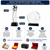 Trophée personnalisé en cristal avec base en métal doré – Meilleur Employé, Champion d'Équipe, Réunion Annuelle, Compétition – Vente en Gros