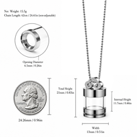 Petit pendentif bouteille d'eau bénite, amulette religieuse, support de parchemin de prière, terre sainte, relique chrétienne
