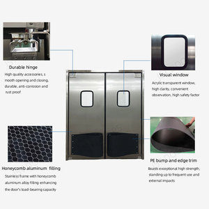Almacenamiento de cámara frigorífica de supermercado comercial, <span class=keywords><strong>puerta</strong></span> de cocina abatible de acero inoxidable, <span class=keywords><strong>puerta</strong></span> de impacto a prueba de colisiones - Product Image 2