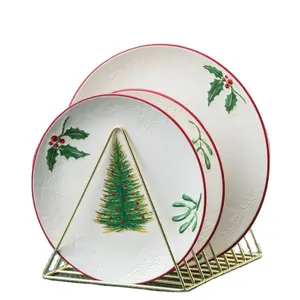 Groothandel Oplader Koken Koekje Decoratie Bone China Kerst Diner Keramische Borden