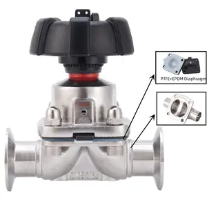 DN25 TC Clamp Food Degree Sanitary Stainless Steel Manual Diaphragm Valve