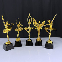 MH-NJ00766 Souvenirs personnalisés trophée de danse trophée en métal cristal doré femmes trophée tasse Statue pour danseuse